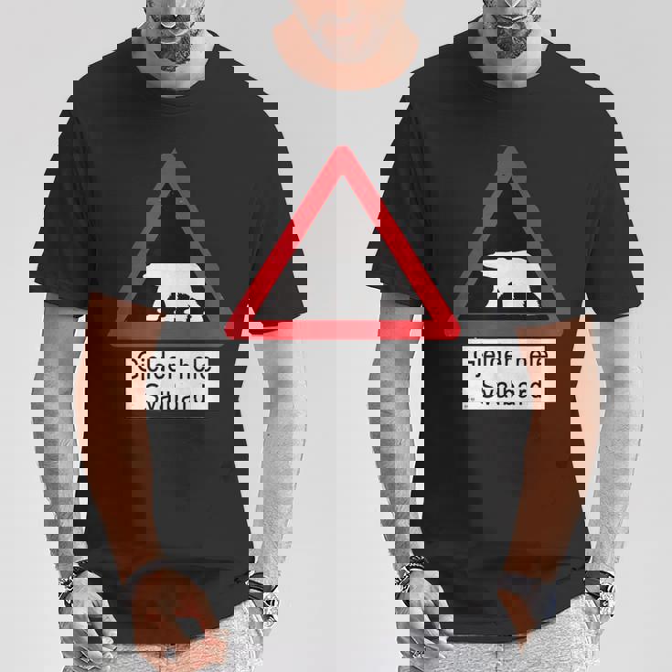 Svalbard ホッキョクグマ サイン Tシャツ 面白い贈り物