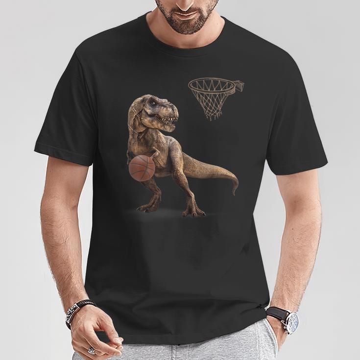 T Rex 恐竜 バスケットボール 面白い恐竜フープ Tシャツ 面白い贈り物