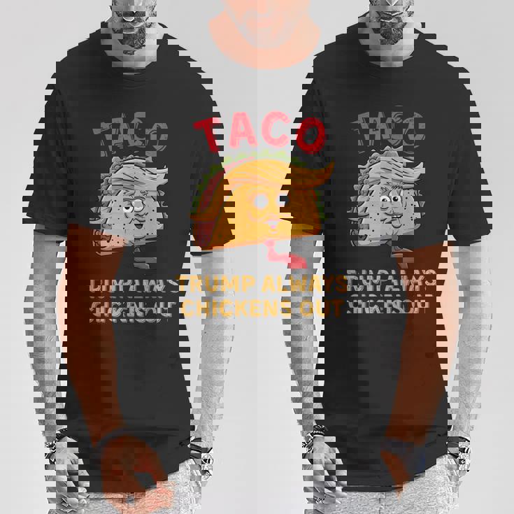 Taco Trump Always Chickens Out アンチトランプニックネーム Tシャツ 面白い贈り物
