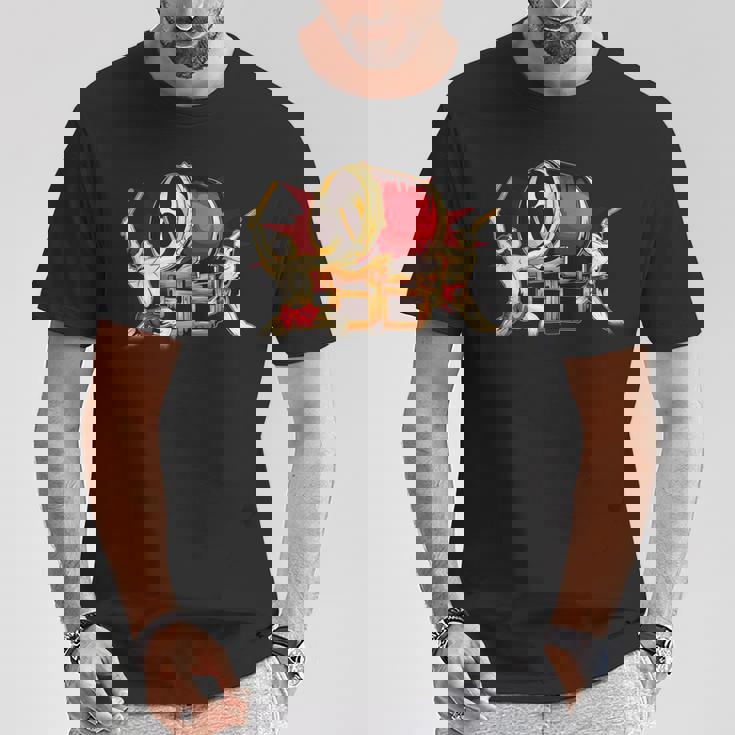 Taiko 男性太鼓太鼓奏者みつどもえグラフィックデザインギフト Tシャツ 面白い贈り物