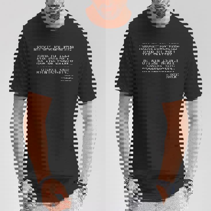 Talent Instantly Recognizes Genius ノベルティ シャーロック・ホームズ Tシャツ 面白い贈り物