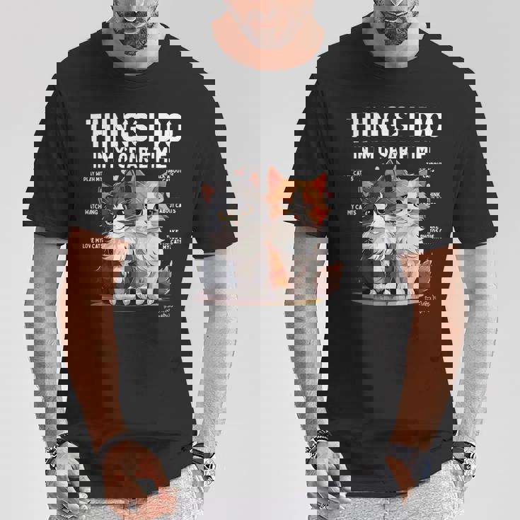 Things I Do In Mypare Time Cat Lover Men Tシャツ 面白い贈り物