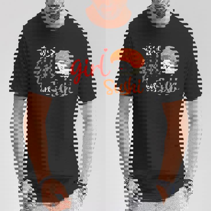 This Girl Lovesushi かわいい フェミニン 食べ物 引用アート Tシャツ 面白い贈り物