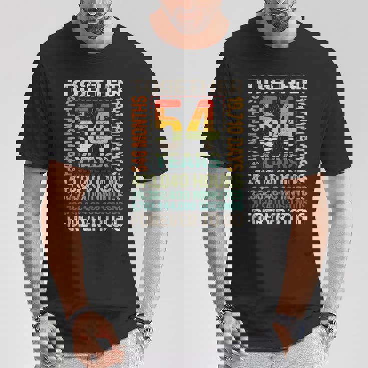 Together 54 Years Forever To Go 結婚54周年記念 Tシャツ 面白い贈り物