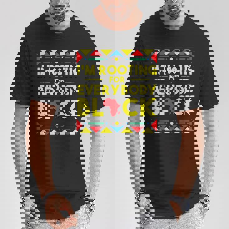 History I'm Rooting For Everybody ブラック アフリカ Tシャツ 面白い贈り物