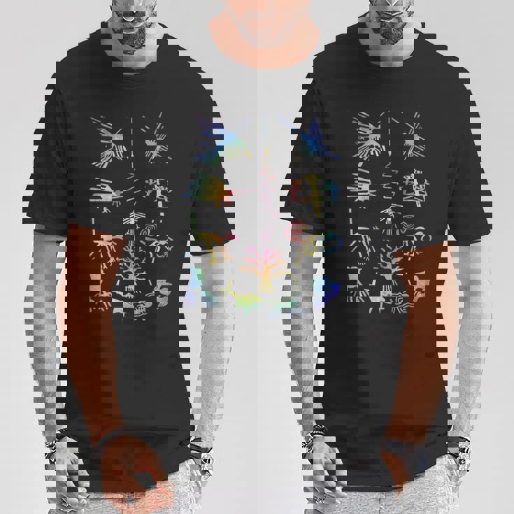 Travel Peru Nazca Lines マチュピチュ ファミリーバケーション 絞り染め Tシャツ 面白い贈り物