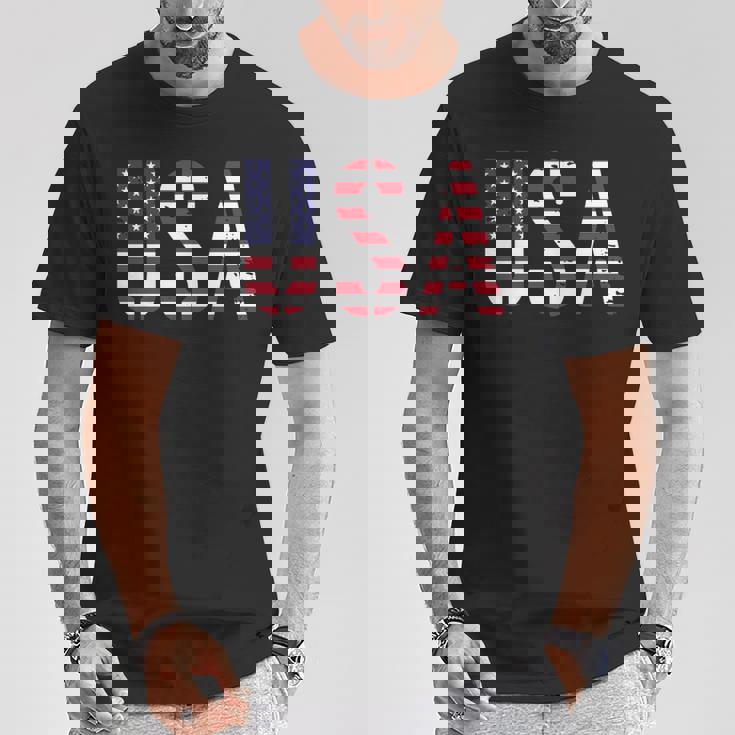 Usa アメリカの国旗の色のアメリカ 長袖tシャツ Tシャツ 面白い贈り物