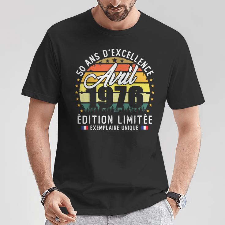 Vintage Avril 1976 Cadeau D'anniversaire 50 Ans Homme T-Shirt Cadeaux drôles
