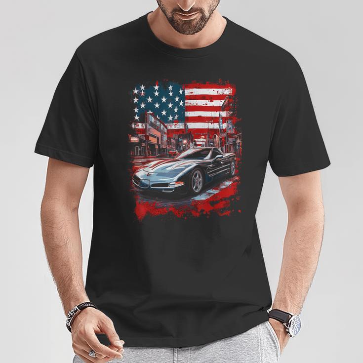 Voiture Deport Deoiture Deport Deoiture De 5E Génération Drapeau Américain Personnalisé Usa T-Shirt Cadeaux drôles
