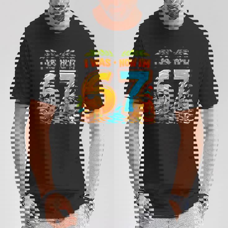 I Was 6 Now I'm 7 Birthday 67 Meme Capybara キッズ 男の子 女の子 Tシャツ 面白い贈り物