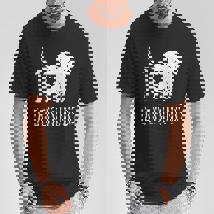 Wiener Dog ダックスフンド 犬 ペット愛好家 I Love Dachshunds Tシャツ 面白い贈り物