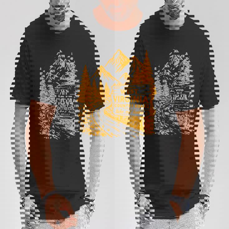 Wv ミニマリストヴィンテージウェストバージニア州生まれ育ち地元をご覧ください Tシャツ 面白い贈り物