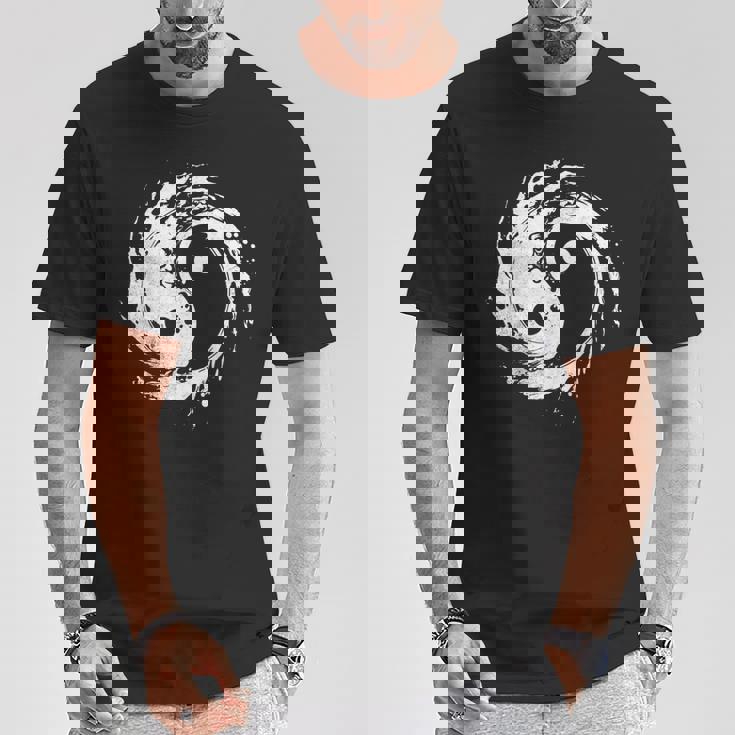 Ying Yang Flowtate 瞑想 水彩画 太極拳 メンズ レディース Tシャツ 面白い贈り物