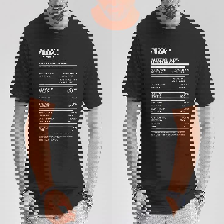 Yuuki 栄養成分表示 Tシャツ 面白い贈り物