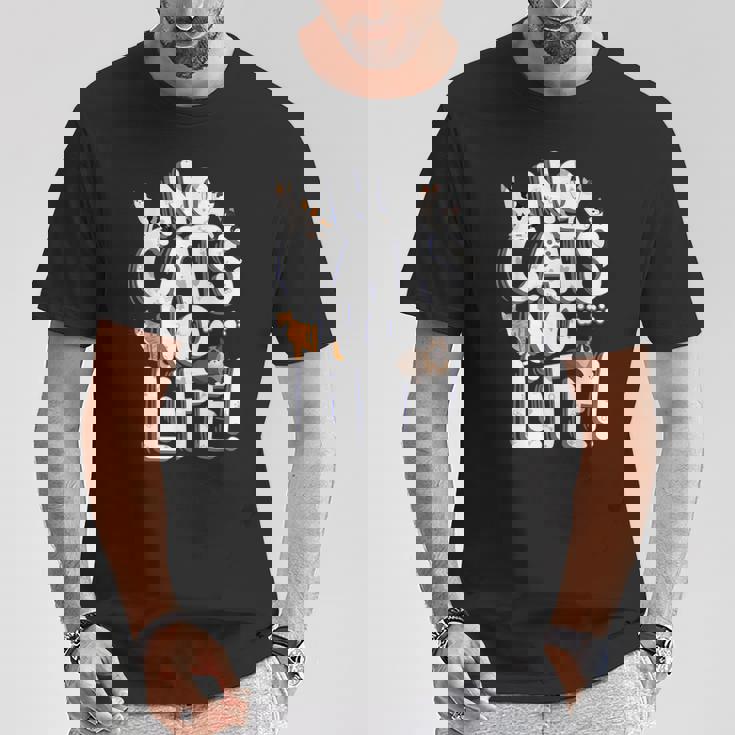 「No Cats No Life」 母の日 バレンタインデー 猫 母 Tシャツ 面白い贈り物