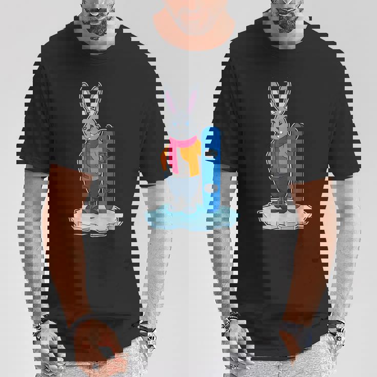 うさぎ スノーボーダー スノーボード スポーツ Tシャツ 面白い贈り物