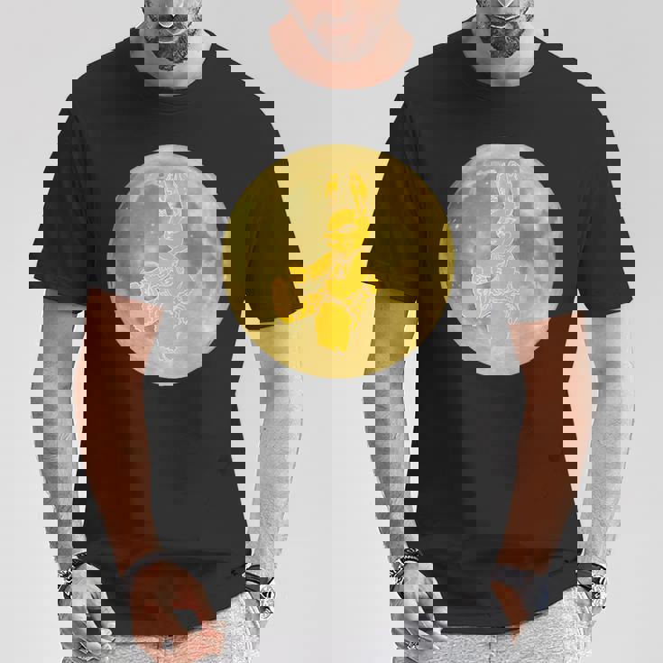 うさぎ星人 On The Yellow Moon Tシャツ 面白い贈り物