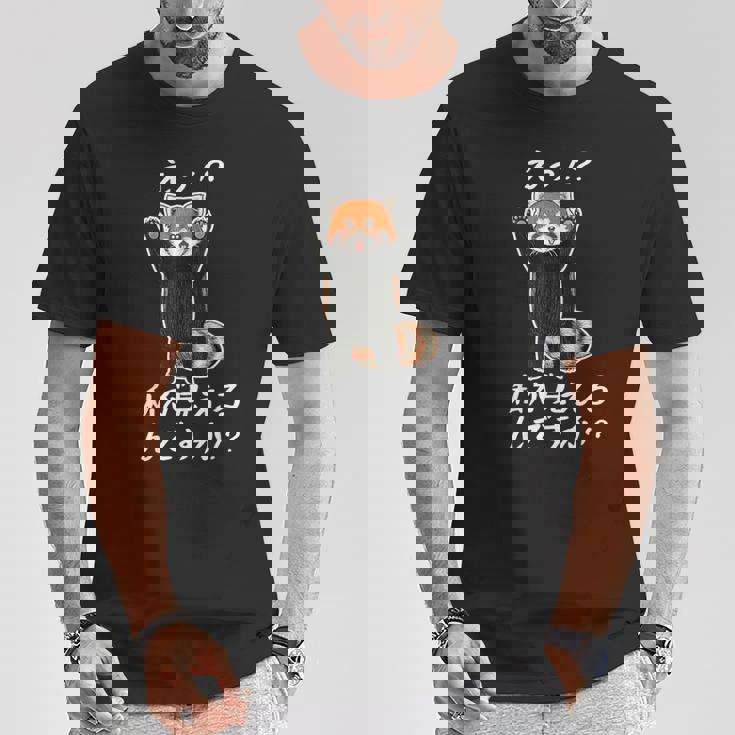 えっ！？私が見えるんですか！？ レッサーパンダ ネタ ジョーク 冗談 お笑い ギャグ 小ボケ おもしろ Tシャツ 面白い贈り物