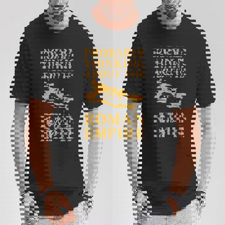 おそらくローマ帝国について考える 古代ローマ地図 Tシャツ 面白い贈り物