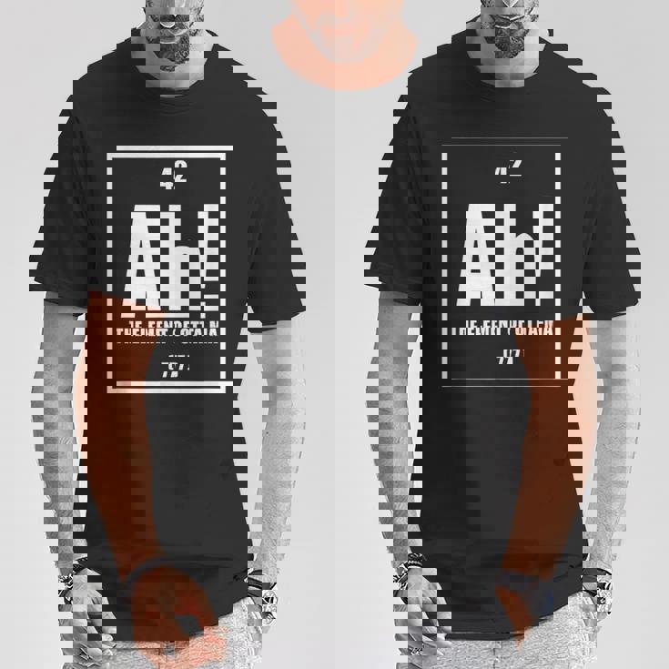 おったま Ah 元素デザイン おもしろ理系 サプライズ要素 42 ナンバー グラフィック Tシャツ 面白い贈り物