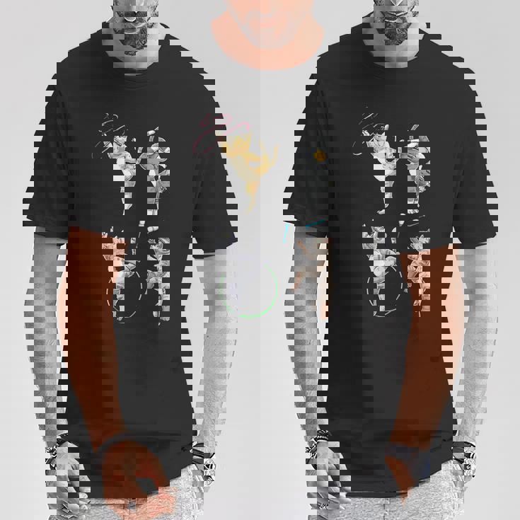 おもしろ新体操猫 Tシャツ 面白い贈り物