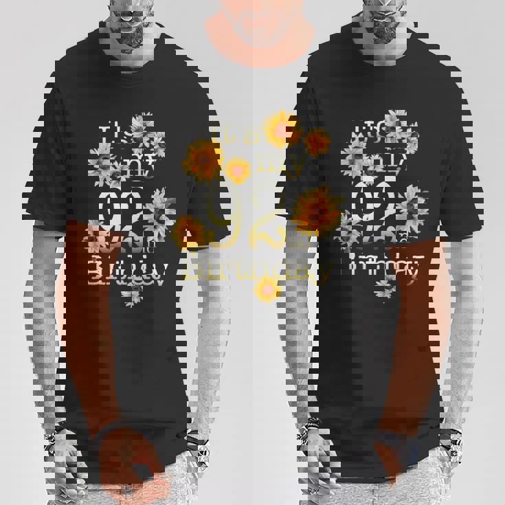 かわいいひまわり 92歳の誕生日 92歳の誕生日 長袖tシャツ Tシャツ 面白い贈り物