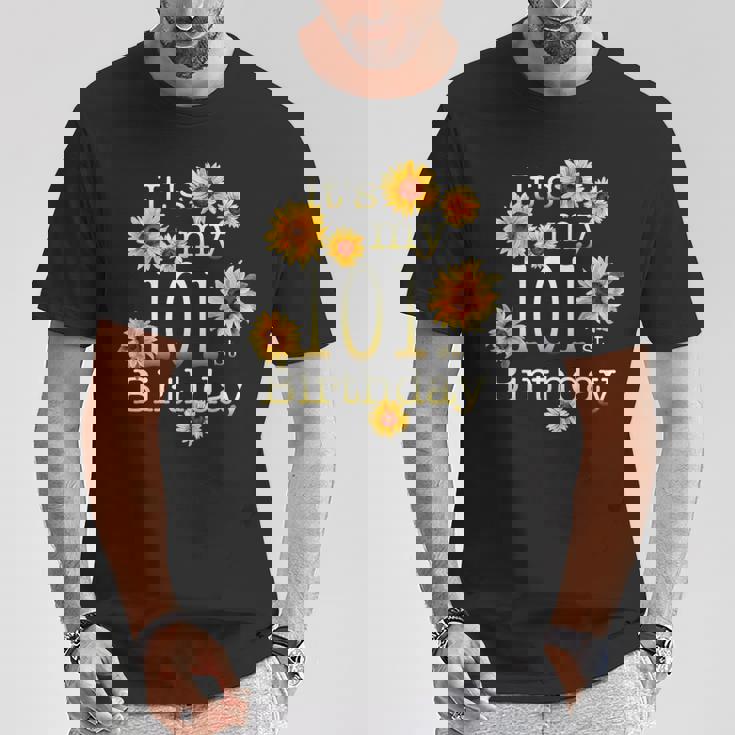 かわいいひまわり その私の101歳の誕生日 101歳の誕生日 Tシャツ 面白い贈り物