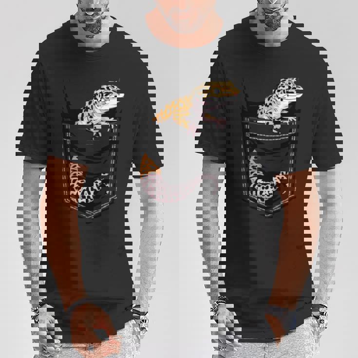 かわいいヒョウゲッコ トカゲ爬虫類 ヒョウ ヤモリのお父さん用 長袖tシャツ Tシャツ 面白い贈り物