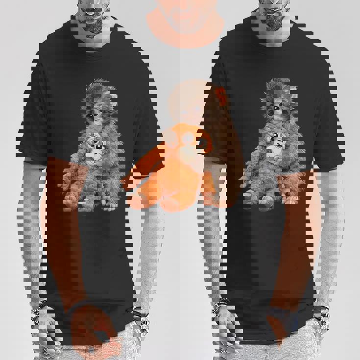 かわいいモンキーパンチ 日本の赤ちゃん猿 Tシャツ 面白い贈り物