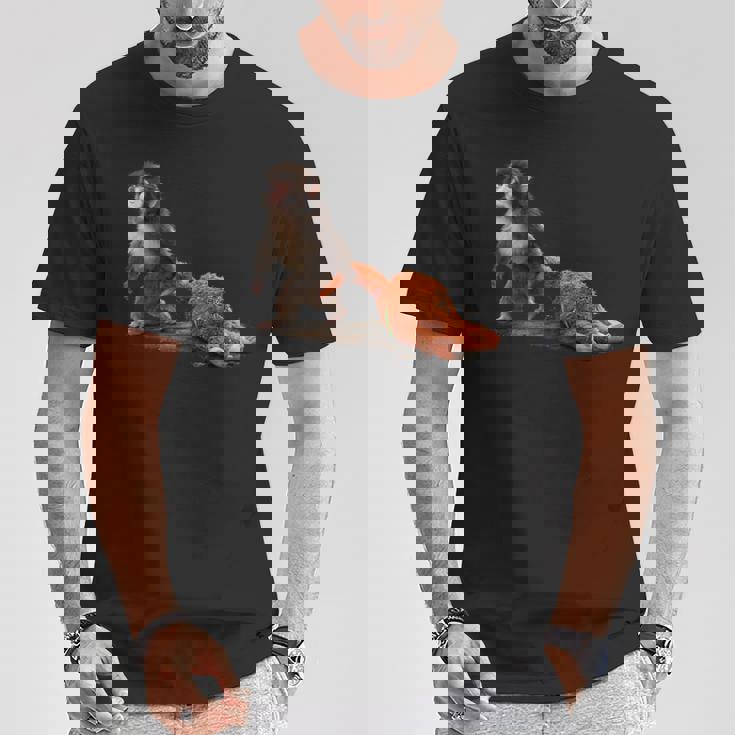 かわいい赤ちゃん猿の名前付きパンチシャツパンチモンキーサポーター 長袖tシャツ Tシャツ 面白い贈り物