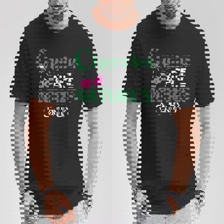 さくらんぼは自然のキャンディー、食べて健康によい名言 Tシャツ 面白い贈り物