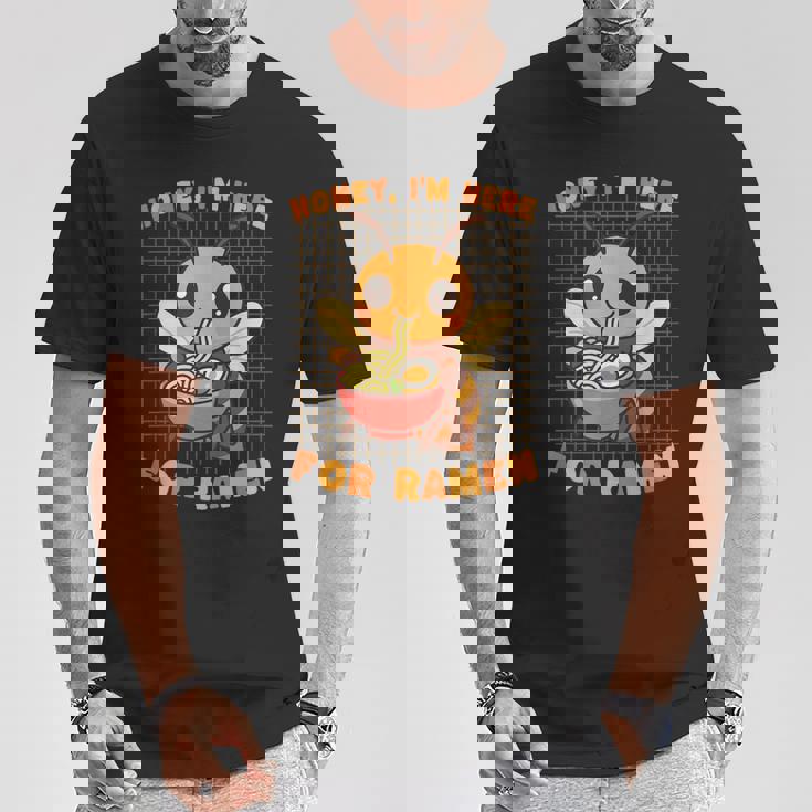 はちみつラーメン好き かわいい 食通アート 蜂 Tシャツ 面白い贈り物