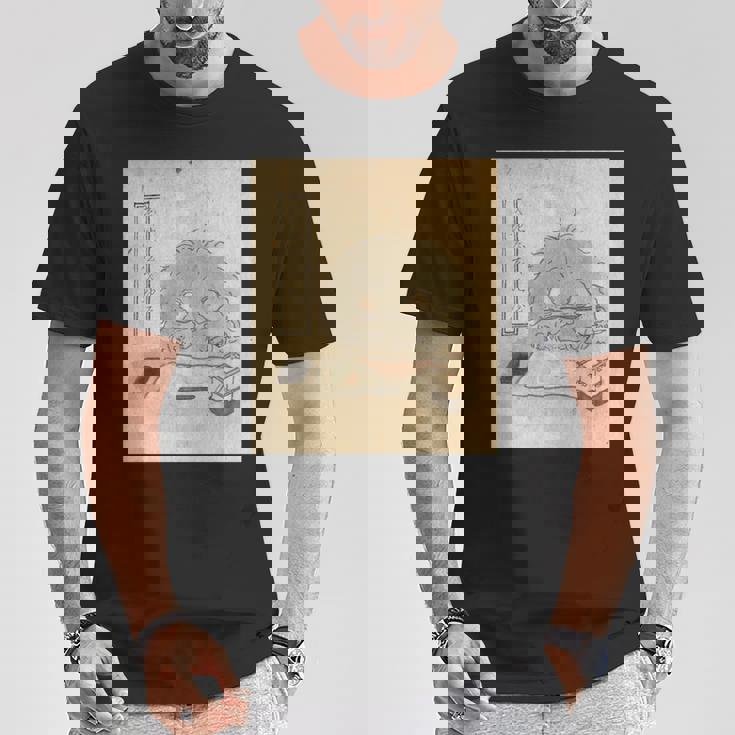 もじやもじや【日本の妖怪シリーズ】 長袖tシャツ Tシャツ 面白い贈り物