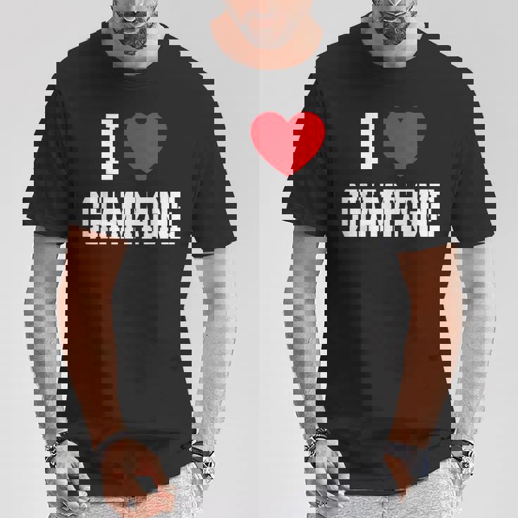 アイ・ラブ・シャンパン Tシャツ 面白い贈り物