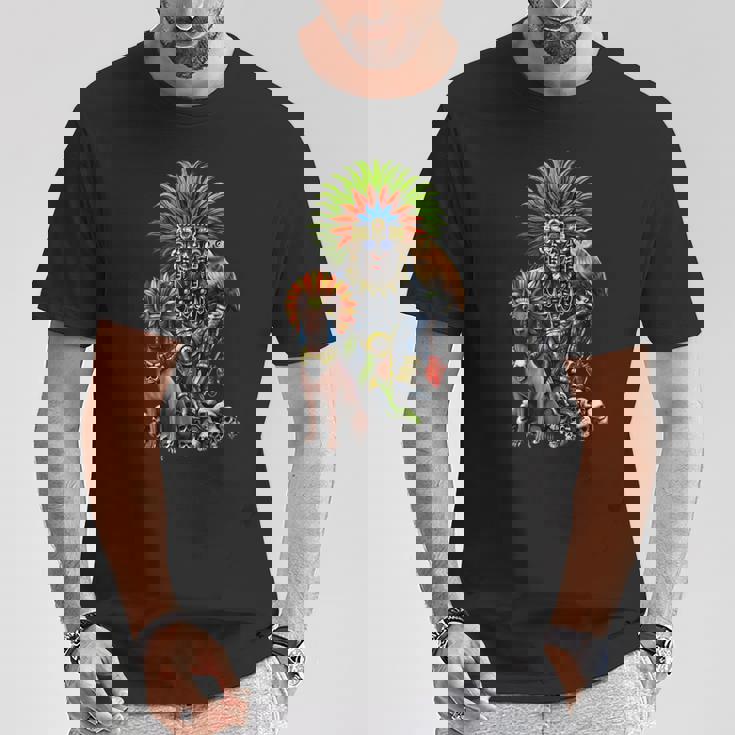 アステカの神ミクトランテクトリ古代マヤの神話の神々 Tシャツ 面白い贈り物