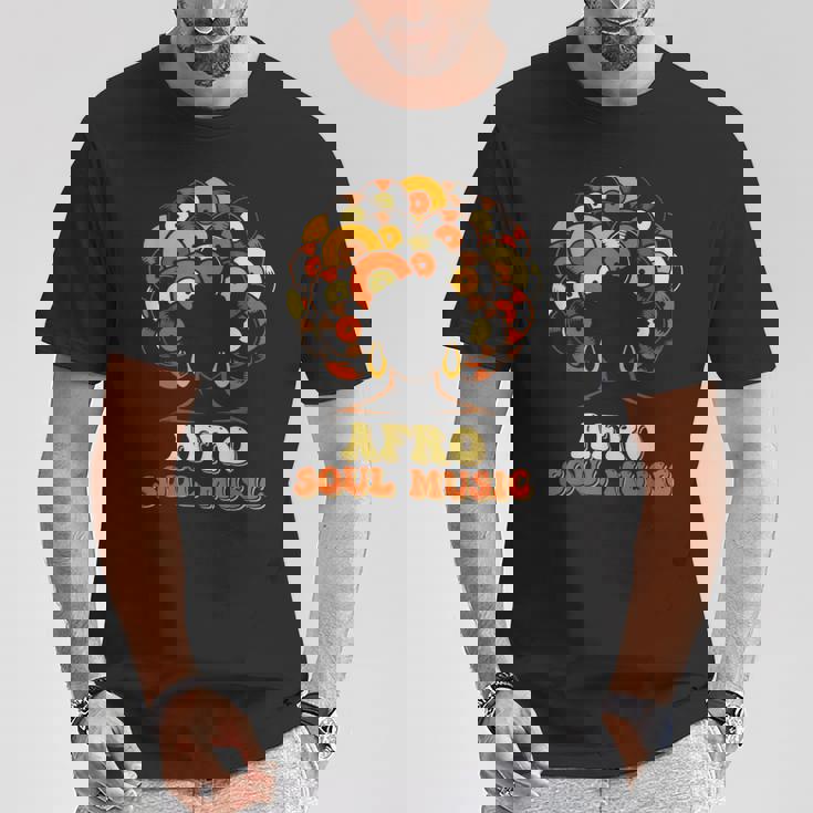 アフロソウルミュージック ビニール レトロ 70年代 80年代 ファンク ディスコダンス Tシャツ 面白い贈り物