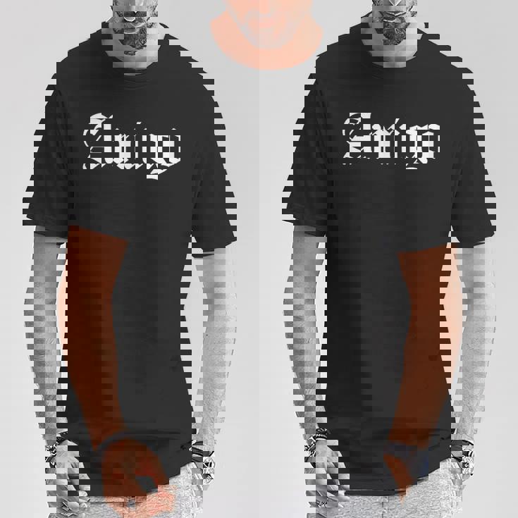 アミーゴ スペインの友人 Og ギャングスター 古英語 Tシャツ 面白い贈り物