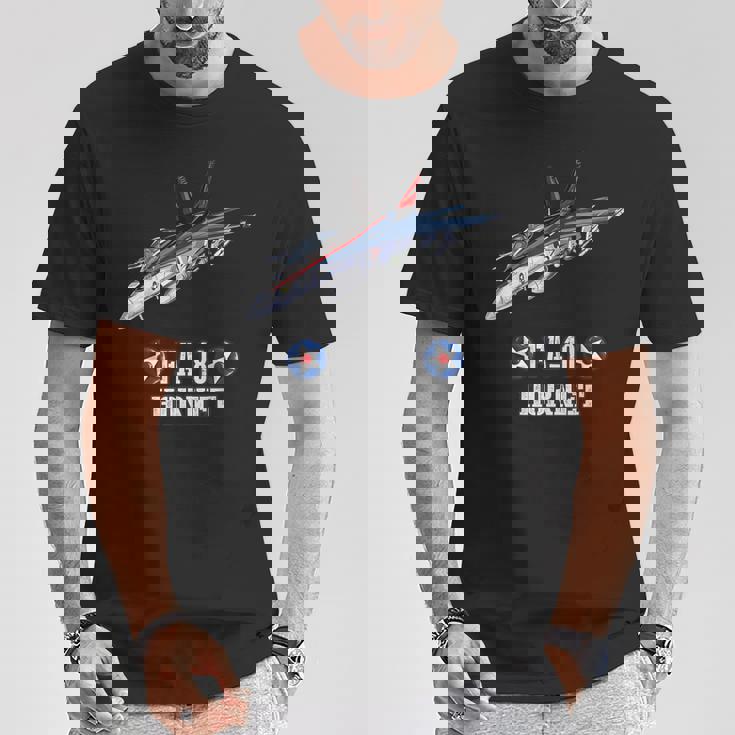 アメリカのf-18ホーネット戦闘機 Tシャツ 面白い贈り物