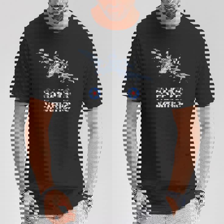 アメリカ軍の戦闘爆撃機a10 イボイノシシ 長袖tシャツ Tシャツ 面白い贈り物