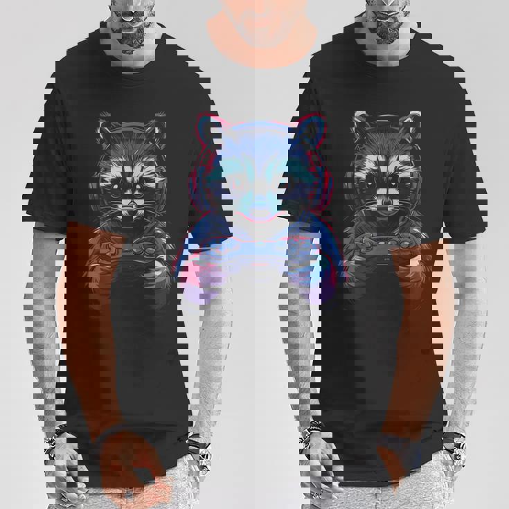 アライグマ ビデオ ゲーム ゲーマー ギャンブラー コンピューター ゲーマー アライグマ Tシャツ 面白い贈り物