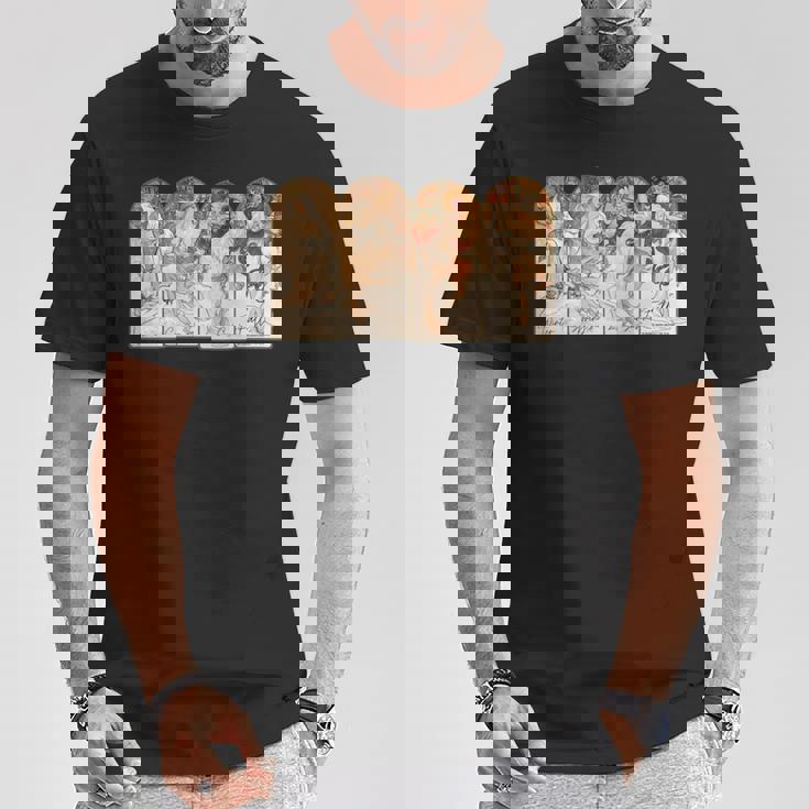 アルフォンス・マリア・ミュシャの季節 長袖tシャツ Tシャツ 面白い贈り物