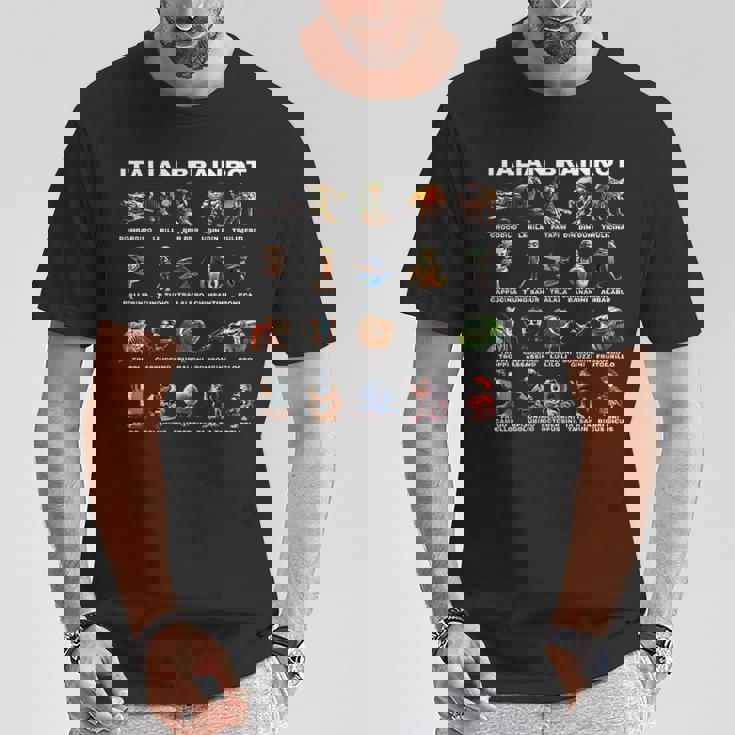 イタリアンブレインロット2面 Tシャツ 面白い贈り物