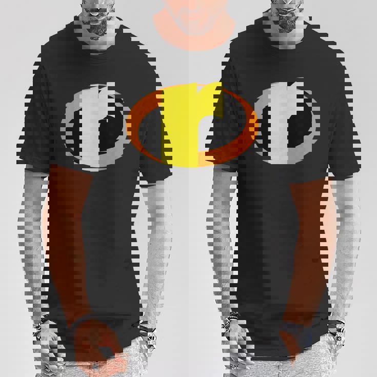 インクレディブル レター R アルファベット スーパーヒーロー キッズ ファミリー Tシャツ 面白い贈り物