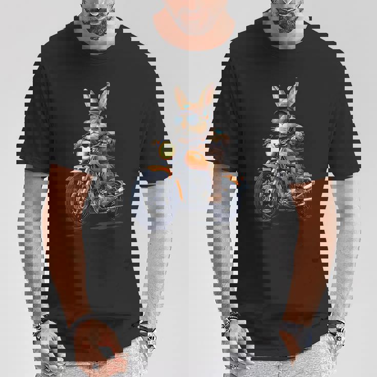 イースターデー バイク バニー ウサギ ヴィンテージ オートバイ 男の子 Tシャツ 面白い贈り物