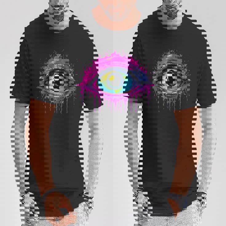 ウィアードコアアイボールドリームコアエステティックグランジエッジィトリッピー Tシャツ 面白い贈り物