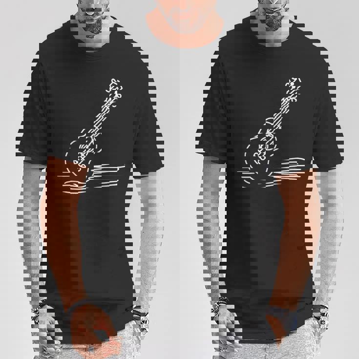 ウクレレ ラインアート ミュージシャン向け ウクレレ Tシャツ 面白い贈り物