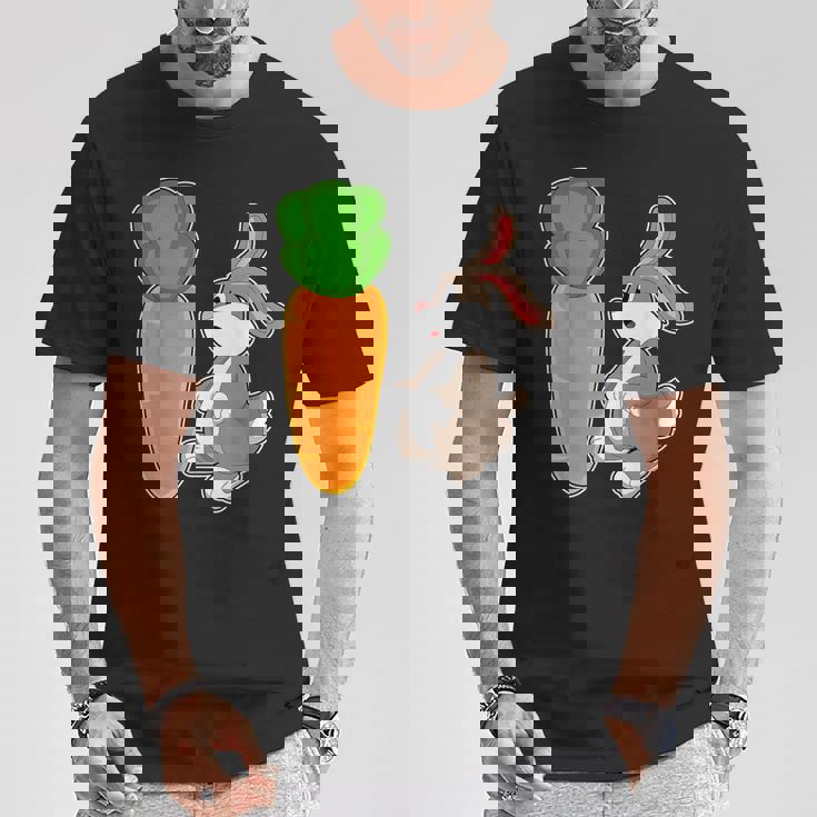 ウサギ ニンジン Tシャツ 面白い贈り物