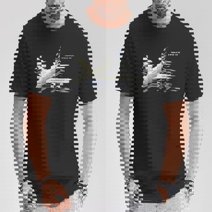 エアバスa380ターボジェット飛行機旅客機航空パイロットギフト Tシャツ 面白い贈り物