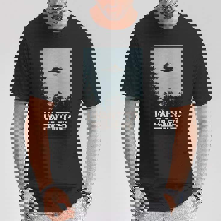 エイリアンufoアパレル「I Want To Believe」 長袖tシャツ Tシャツ 面白い贈り物