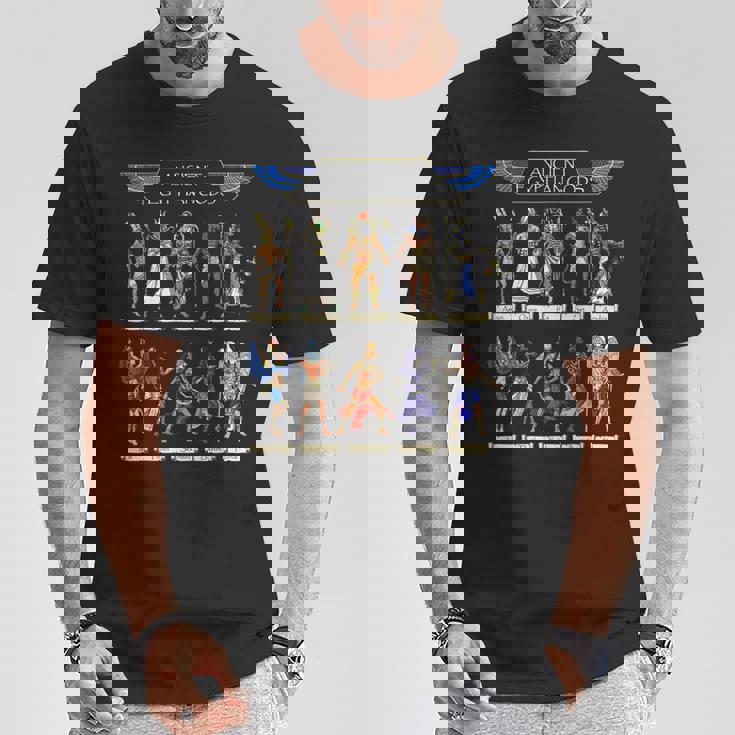 エジプトの神々古代エジプトの神話ファラオアヌビストートホルスラセクメトバステト Tシャツ 面白い贈り物